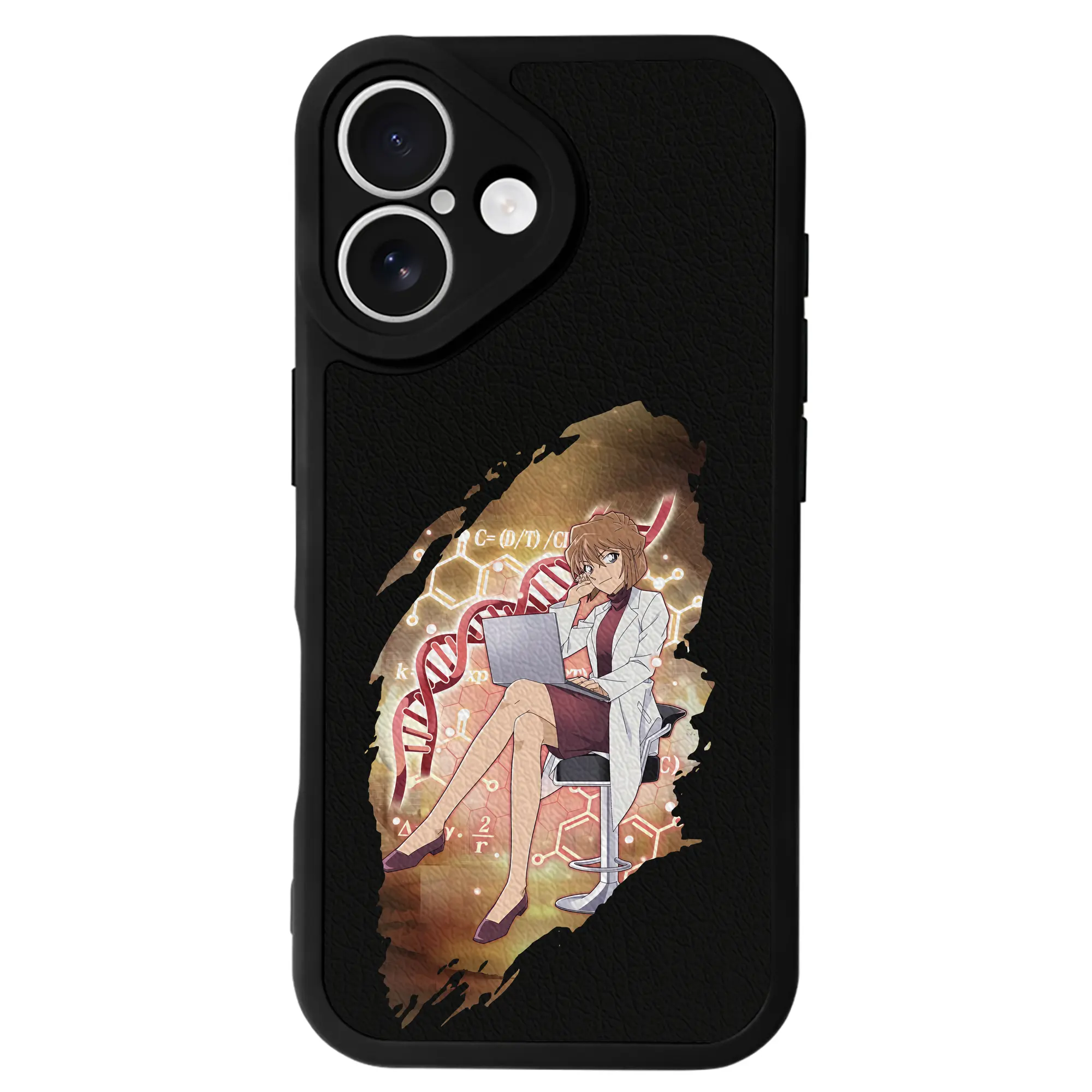 名探偵コナン グッズ 灰原 哀 - IPhone 16シリーズ対応 ・ シリコンスマホケース ・ レザー調 ・ 高精度フィット ・ 耐衝撃 ・ ワイヤレス充電対応 ・ 精密カット